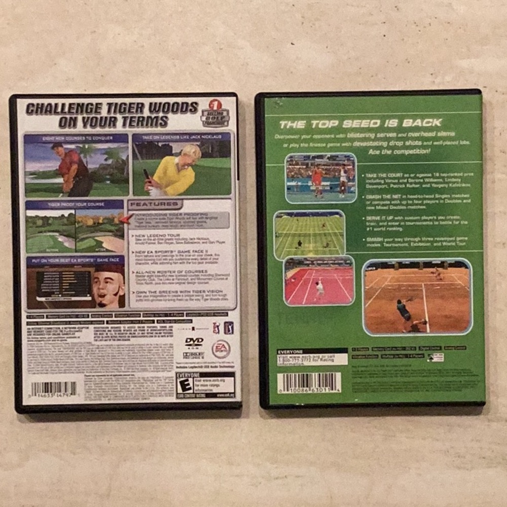 Tiger Woods PGA Tour 2005 Game PlayStation & Sega Sports Tennis PS2 Lot Golf - Picture 2 of 6